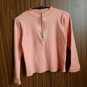 High Neck Long Sleeves Cotton Top