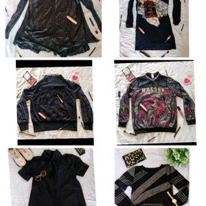 Total 7 Item Combo,6 Black Top,1 Dres