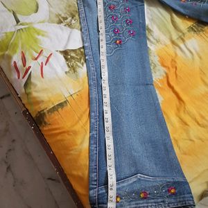 Bootcut Embroidered Jeans