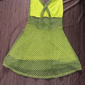 Meesh Dress Lemon Colored Stretchable Size S