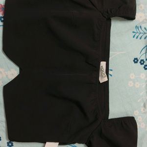 Koovs Black Crop Top