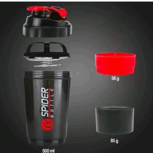 SpiderPro 500ml Gym Shaker Bottle Red