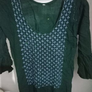 Dark Green Kurti For Girls And Women