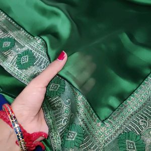 Green Saree With Border