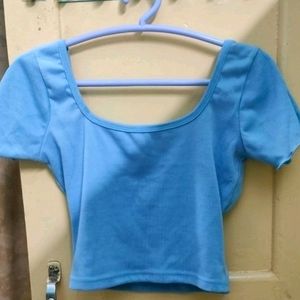 Round Neck Back Deep Top