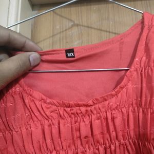 Neon Red Color Top XXL size