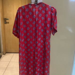 Red Jaipuri Print Kurta