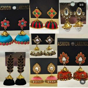 Customized Kundan Silk Thread Earrings