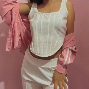 White Tank Crop Top For Women