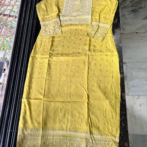 Yellow mustard kurta