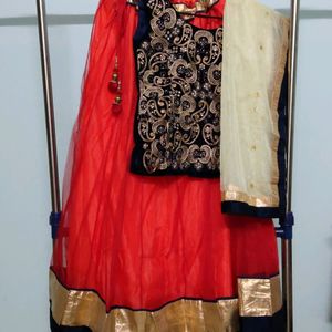 Velvet And Organza Lehenga