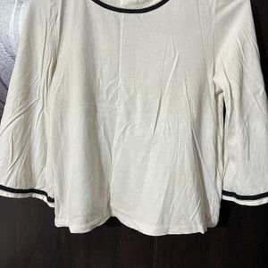 Bell Sleeves White Top - M