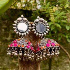 Oxidised Silver 💛💓 Jhumka