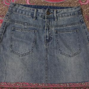 Denim Mini Skirt From Savana