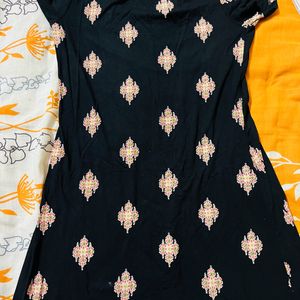 Women Black Printed Night  Wear