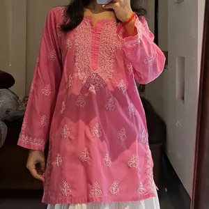 Pink Chikankari Kurti🌺