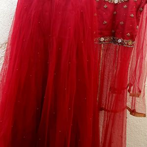 Red Net Fancy Lehnga Choli