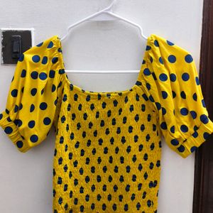 "ONLY" Yellow Polka Dot Top