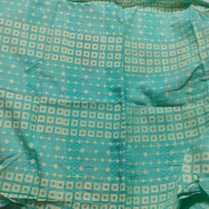 Sea Green Blue Mix Plazo Kurta Dupatta Set