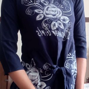 Neavy Blue Printed Top