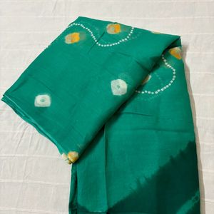 Tie & Die Pure Cotton Saree with Blouse