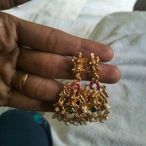 Laxmi Earrings With Pearls....Not Even Used Once