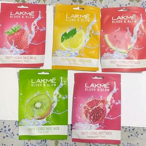 LAKME Blush & Glow Sheet Mask Pack Of 5