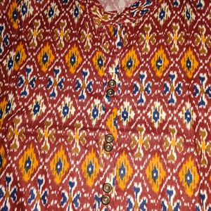 Brown Printed Kurta