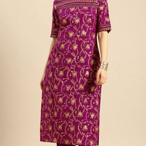 Magenta Pink Beautiful Design Kurta Set