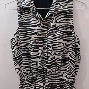 Zebra Print Jump Suit