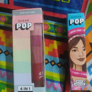 Combo Of Sugar  Pop 4 In 1 Lip colour And Lipstick