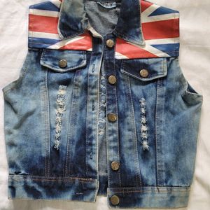 Denim Jacket Sleeveless Size XS