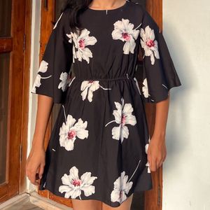 Black Floral Print Dress