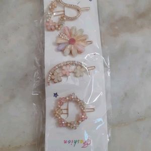 Korean Hair Clips Set Of 4.