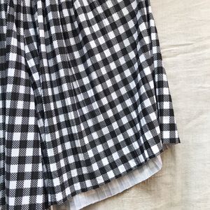 Black And White Checkered Korean Shorts