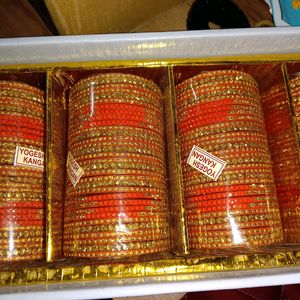 Red Heavy Bangles Set