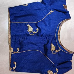 Navy Blue Color Stitched Blouse ,Non Paded Blous