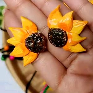 Clay Flower Earring No 14