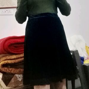 Black Velvet Skirt