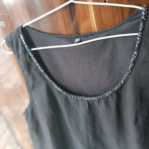 Black Top With Funky Neckline