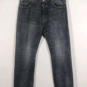 Levi's Grey Denim Straight Jeans Pant (Men's)