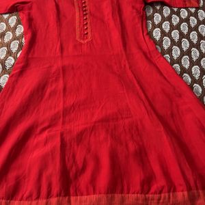 Red Biba Kurta