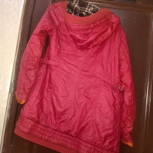 Women Red Korean Winter Jacket Hoody