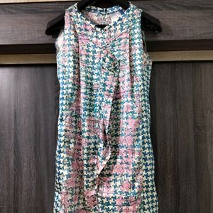 V Neck Knitted Dress For Woman - Remanika