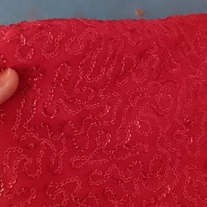 Red Net Cloth For Blaouse & Black Dupatta