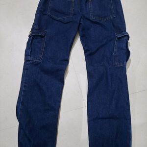 denim cargo jeans