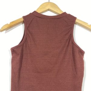 Women Dark Brown Crop Top