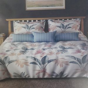 White Multi Colour Branded Bedsheet