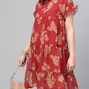 Sassafras Red & Beige Dress