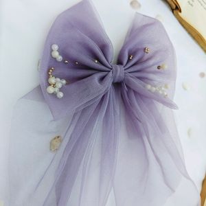 Lavender Bow With Pearls